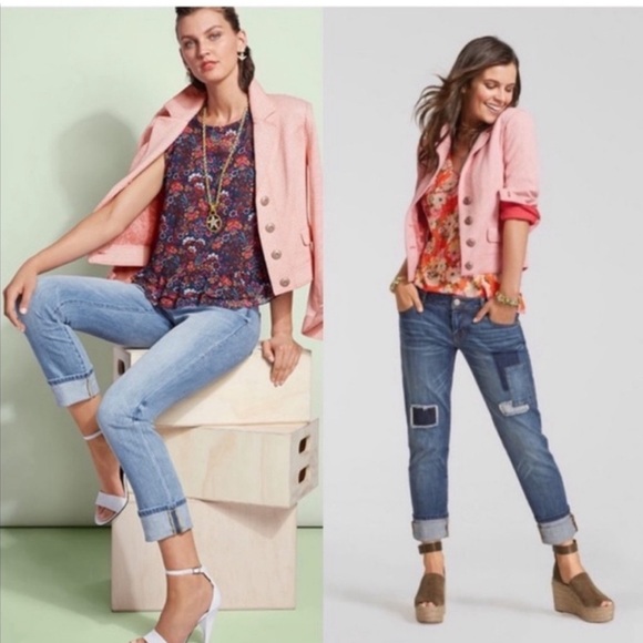 CAbi Jackets & Blazers - CAbi #5301 Amelia Jacket Soft Spring Button Blazer Strawberry Print Medium